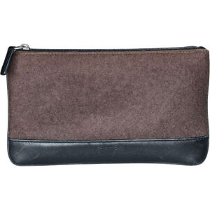 Coach Vintage German Wool Leather Skinny Case Brown Black Rare Y2K‎
